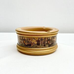 Vintage FLORENTINE Ceramic Porcelain Ashtray ITALY Nautical Ship Rare Handmade